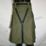 Y Style Darker Olive Heavy Canvas Utility Kilt