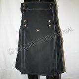 White Thread Magic Black Utility Kilt