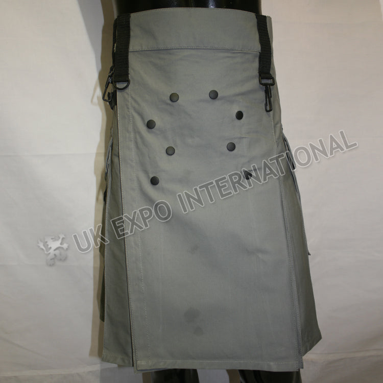 Men Gray Exe Tactical Webbing Utility Kilt