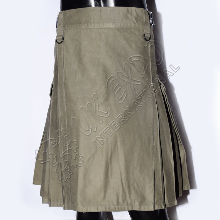 Olive Green Hiking Utility Kilt