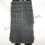 White Thread Black Hybrid Utility Kilt
