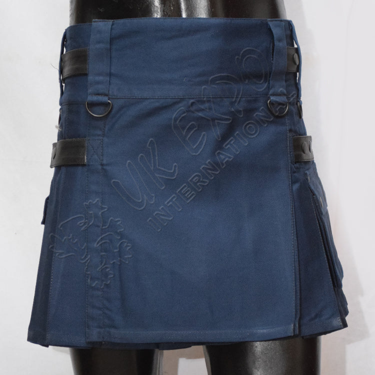 Navy Color Women's Utility Kilt