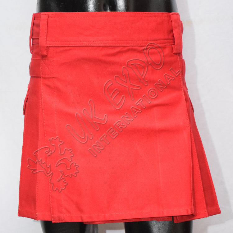 Red Women Utility Kilt