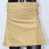 Khaki Women Short Cargo Style Utility Kilt