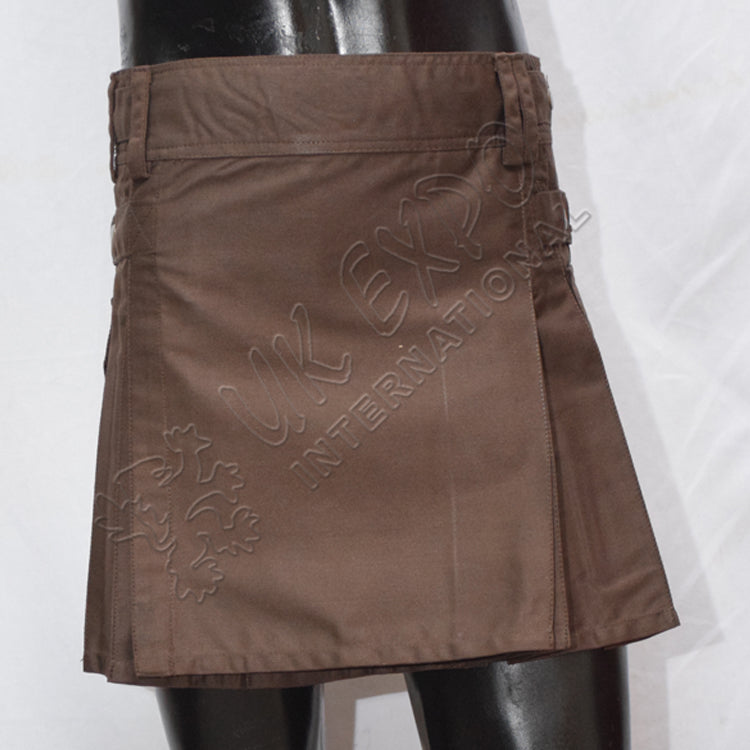Chocolate Brown Women Utility Kilt
