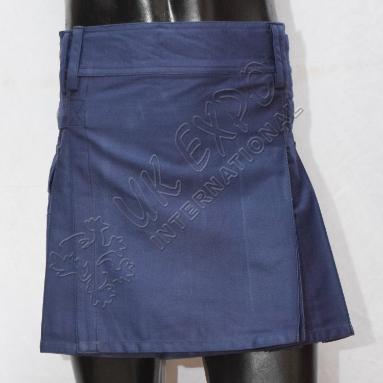 Dark Blue Women Utility Kilt