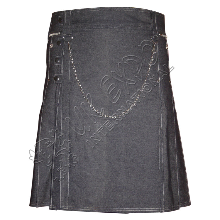 Blue Denim Jeans Fashion Kilt