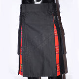 Black Hybrid Modern Royal Stewart Tartan Utility Kilt