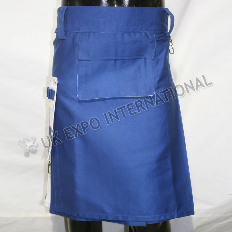 Blue With White Hybrid Two Tone Utility Kilt