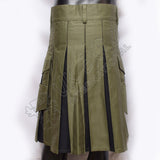 Olive Hybrid Black Decent Box Pleat Utility Kilt