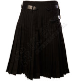 Black Plain Tartan Kilt