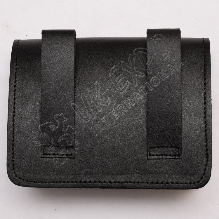 Black Embossed Waist Belt Pouch