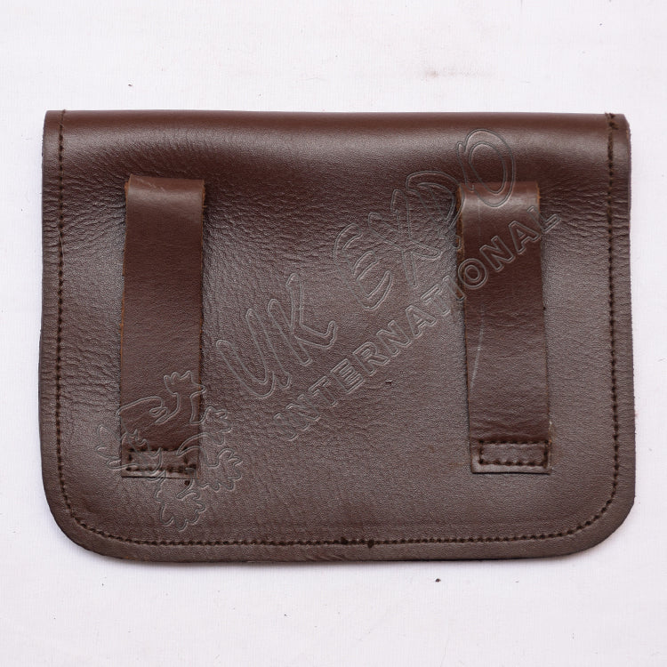 Brown Knotwork Embossed Waist Belt Pouch