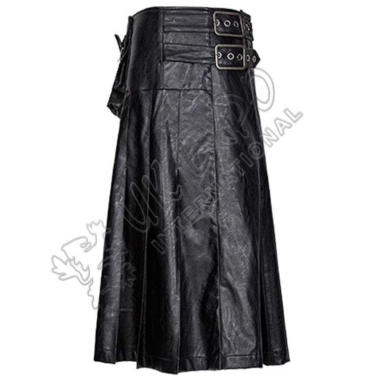 Dominated Style Leather Utility Kilt