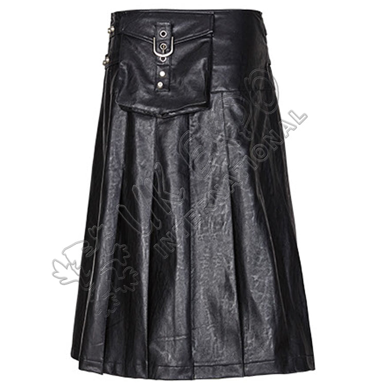 Dominated Style Leather Utility Kilt