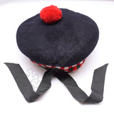 Navy Blue Balmoral With Classic Dicing & Bold Red Pom