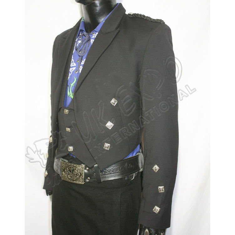 Prince Charlie Jacket & Vest In Dark Blue & Black Color