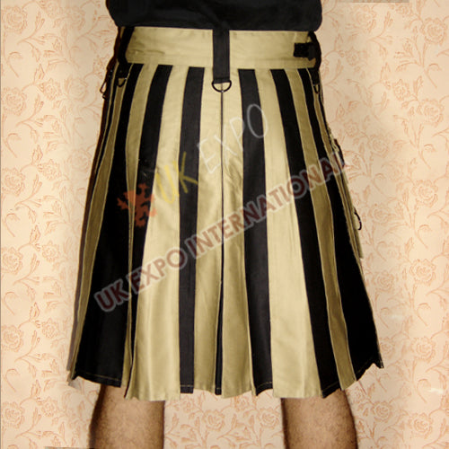 Black Hybrid Khaki Two Tone Utility Kilt
