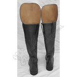 Civil War Knee Flap Black Leather Long Boots