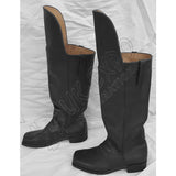 Civil War Knee Flap Black Leather Long Boots