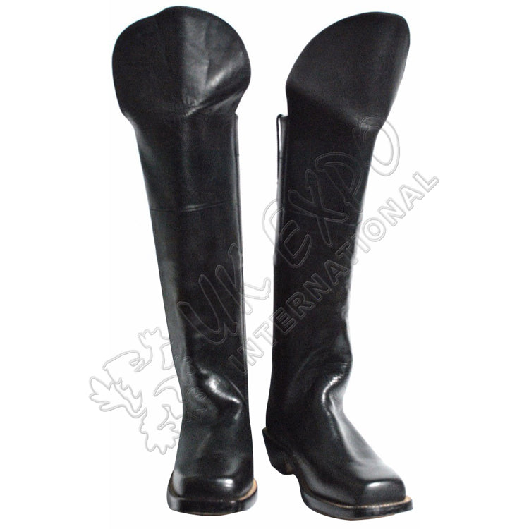 WW2 Black Leather Officer Cavalry Boot