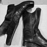WWII Black Leather 19th Century Tall Boots
