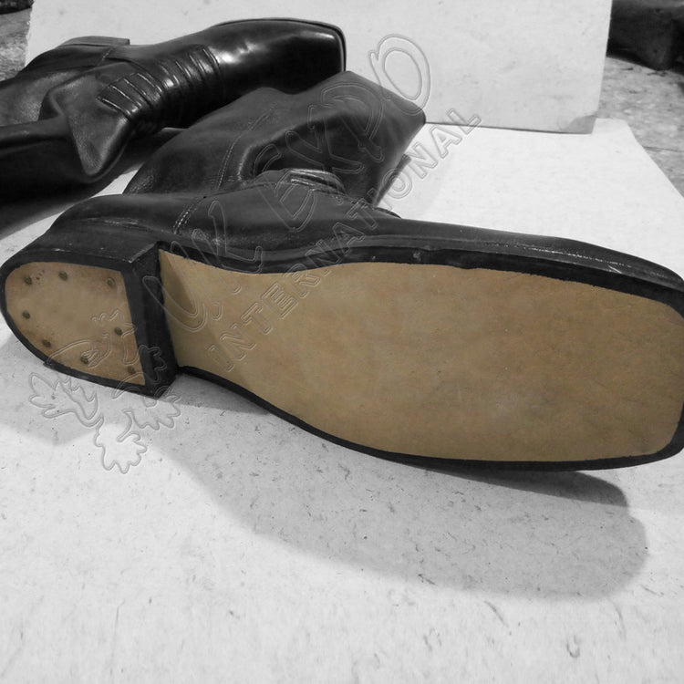 WWII Black Leather 19th Century Tall Boots