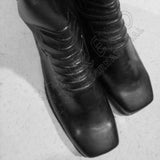 WWII Black Leather 19th Century Tall Boots
