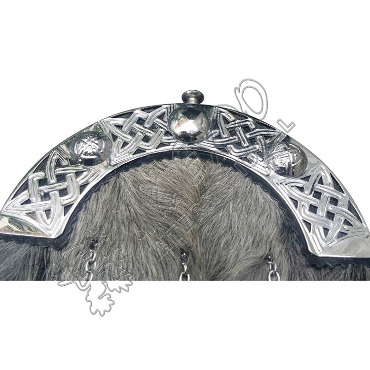 Celtic Grey Bovine Kilt Sporran