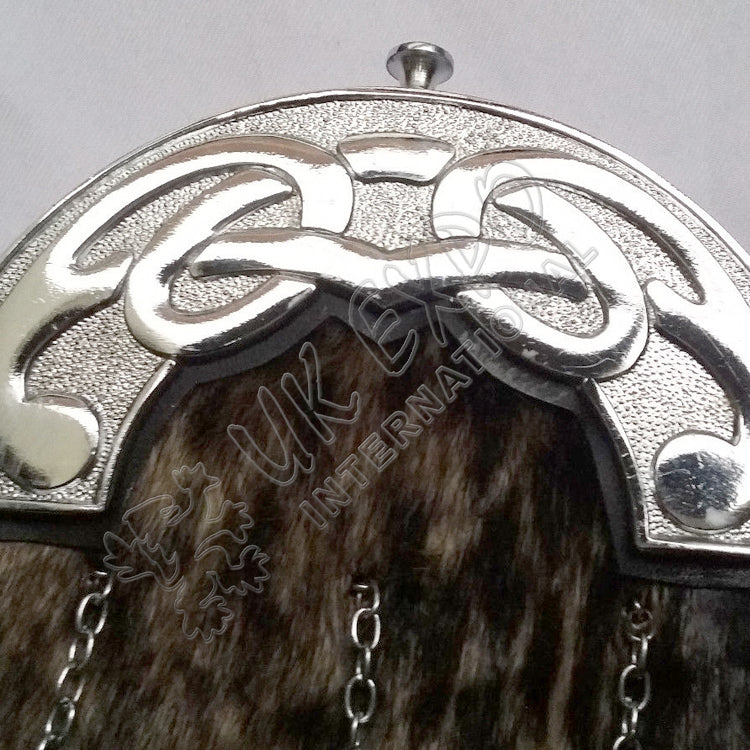 Celtic Chrome Cantle Seal Skin Kilt Sporran