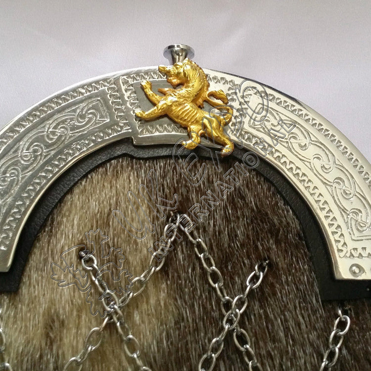 Seal Skin Celtic Lion Kilt Sporran
