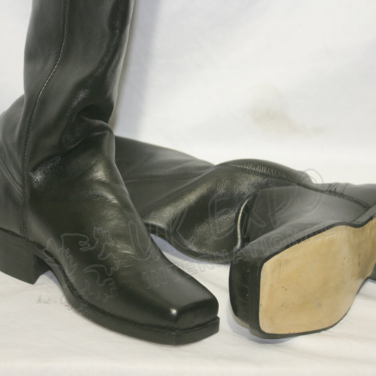 Civil War Knee Flap Leather Long Boots