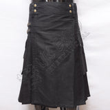 Modern Men's Black Utility Kilt
