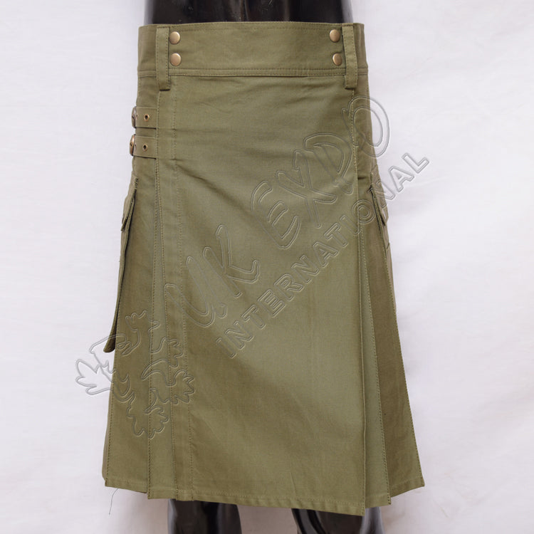 Olive Color Utility Kilt