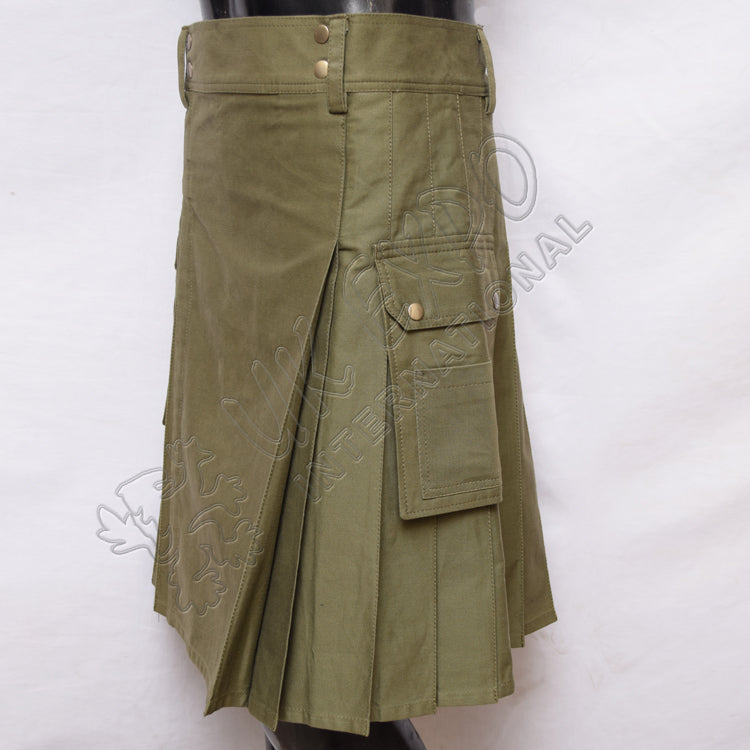 Olive Color Utility Kilt