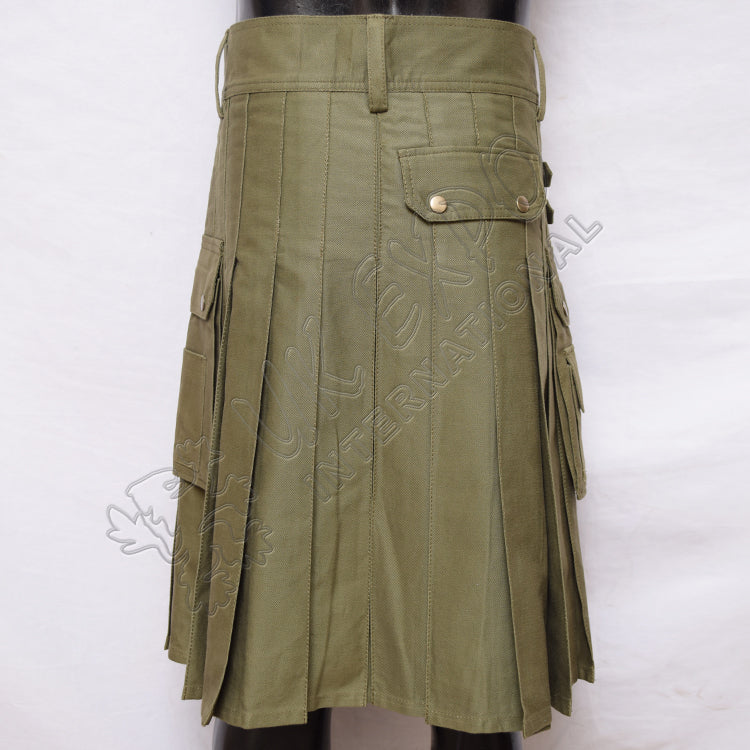 Olive Color Utility Kilt