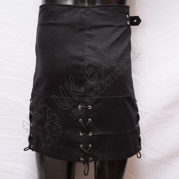 Black PC & Cotton Lace Skirt