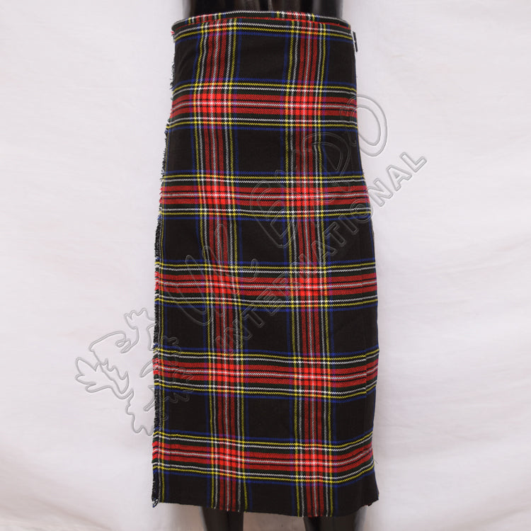 Black Stewart Tartan Ladies Long Skirt