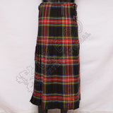 Black Stewart Tartan Ladies Long Skirt