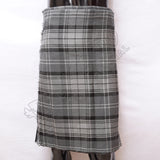 Black Charcoal Gray Hamilton Tartan 8 Yard Kilt