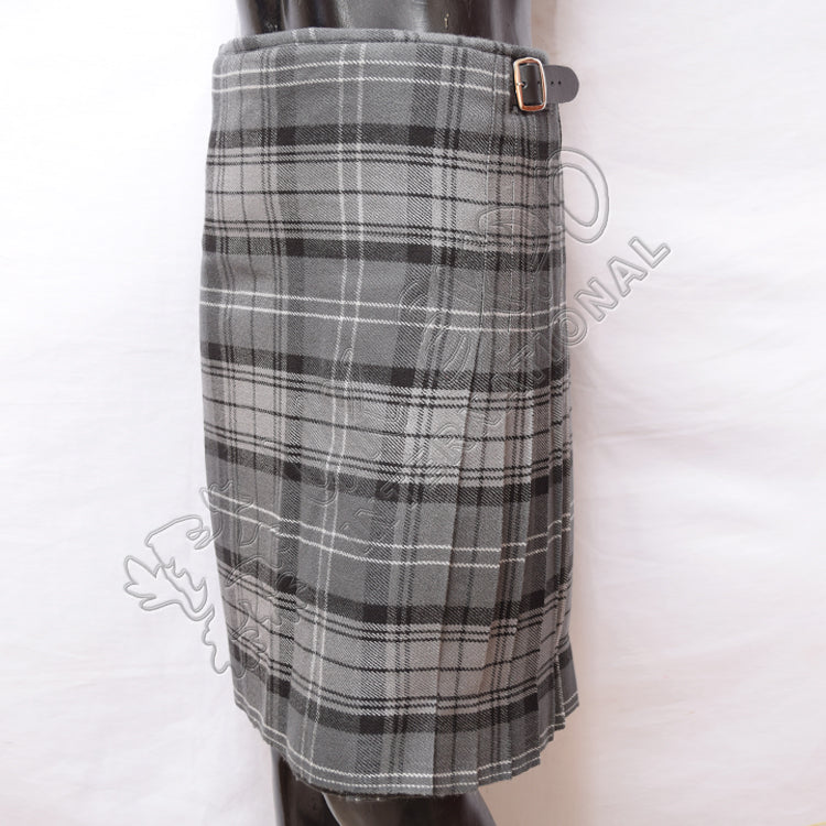 Black Charcoal Gray Hamilton Tartan 8 Yard Kilt