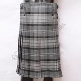 Black Charcoal Gray Hamilton Tartan 8 Yard Kilt