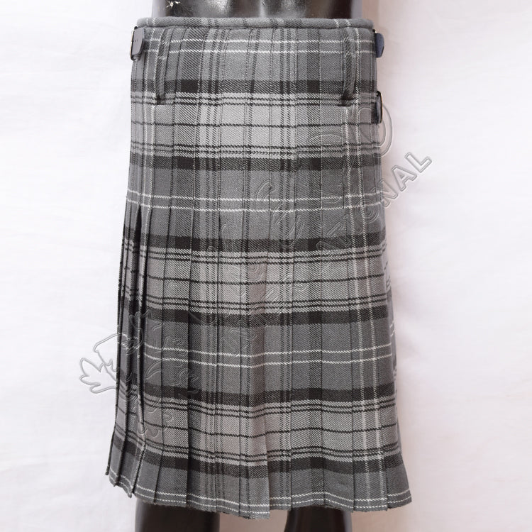 Black Charcoal Gray Hamilton Tartan 8 Yard Kilt