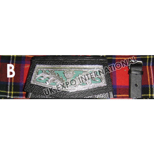 Scottish Bloom Grain Black Leather Sporran