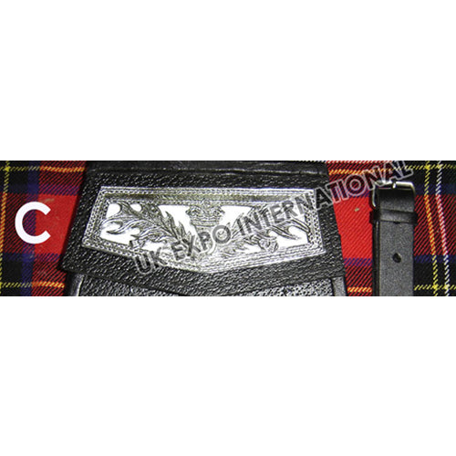 Scottish Bloom Grain Black Leather Sporran
