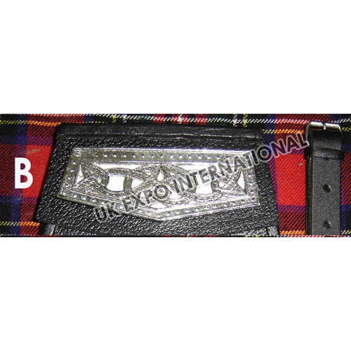 Celtic Emblem Black Leather Sporran