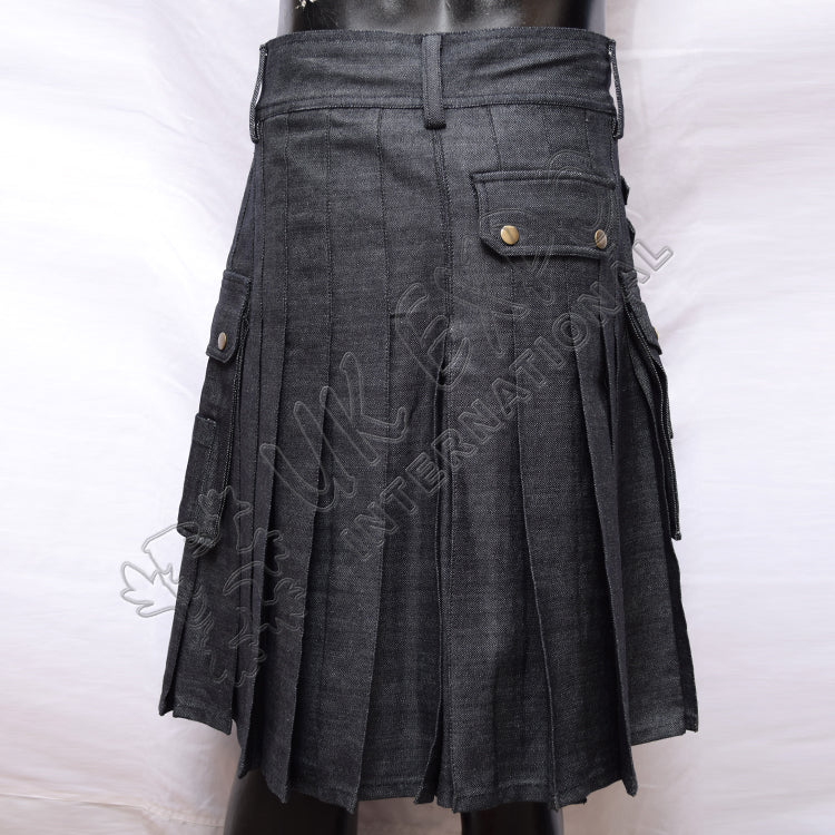 Black Box Denim Utility Kilt
