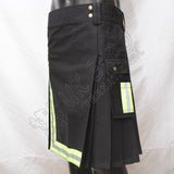 Black Fire Man Light Green Tape Utility Kilt