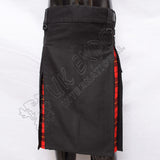 Black Hybrid Wallace Modern Tartan Utility Kilt