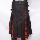 Black Hybrid Wallace Modern Tartan Utility Kilt